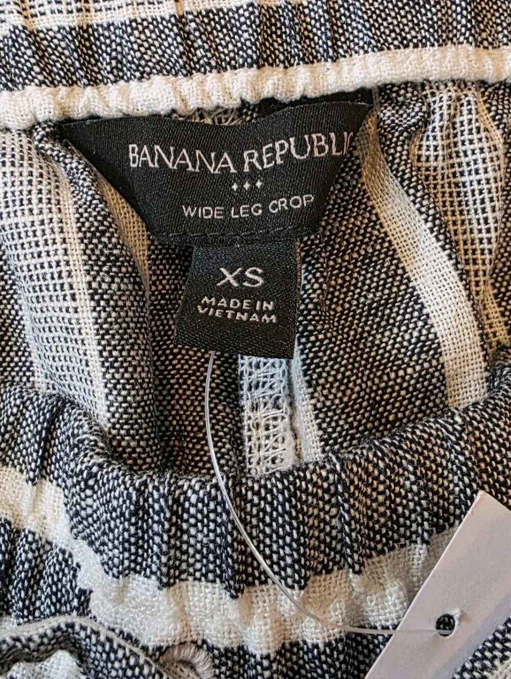 Banana Republic Black & White Striped Wide-Leg Pull-On Cropped Pants Size XS